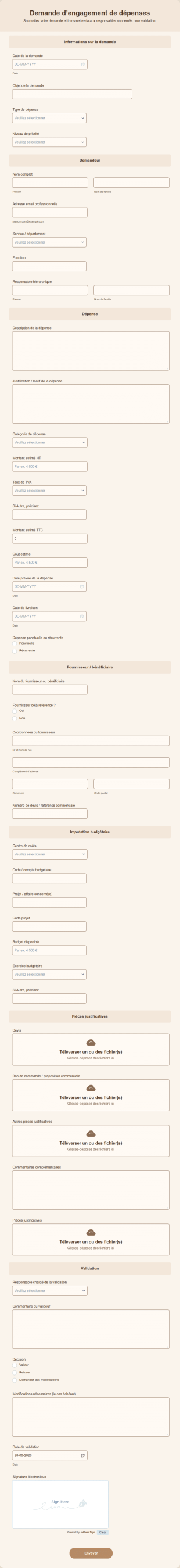 Demande D’engagement De Dépenses