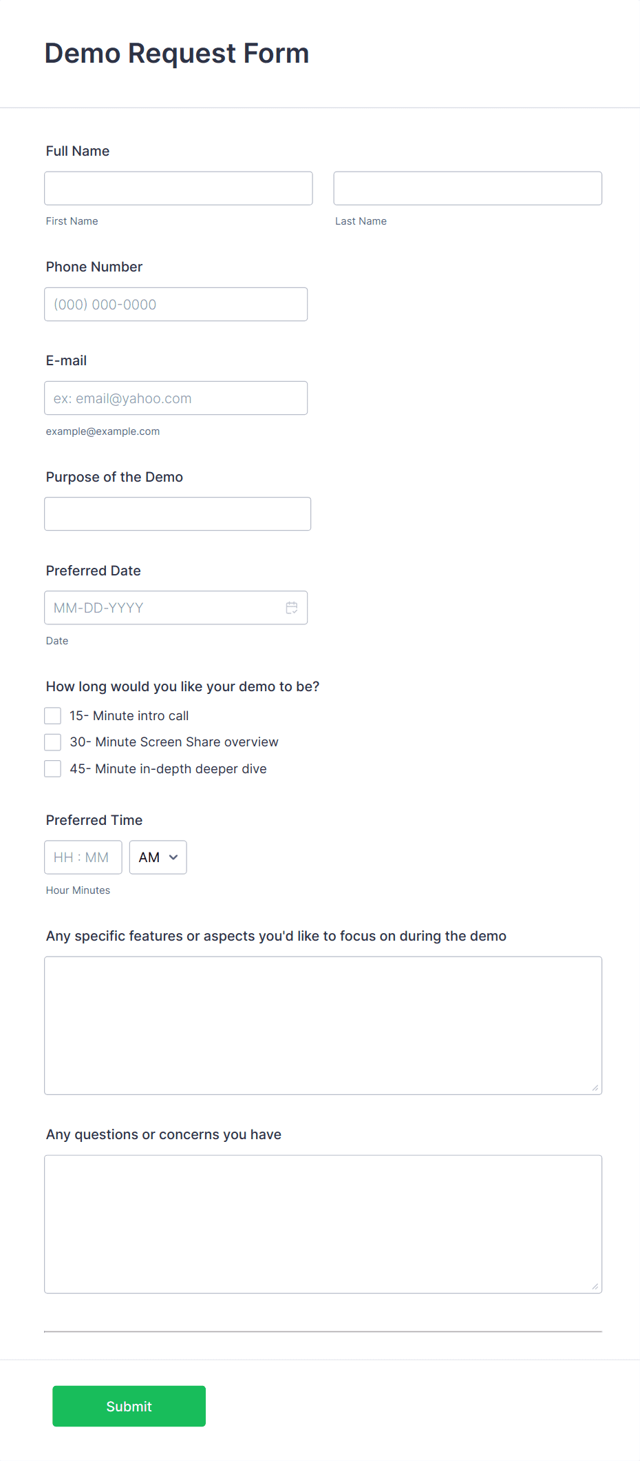 Demo Request Form Template | Jotform