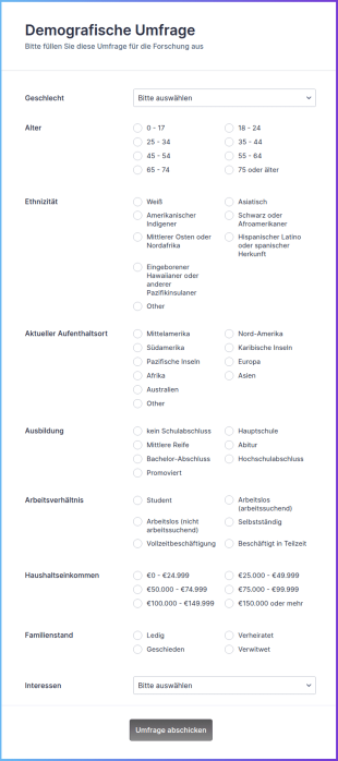 Demografische Umfrage