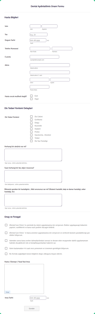 Dental Aydinlatilmis Onam Form Şablonu