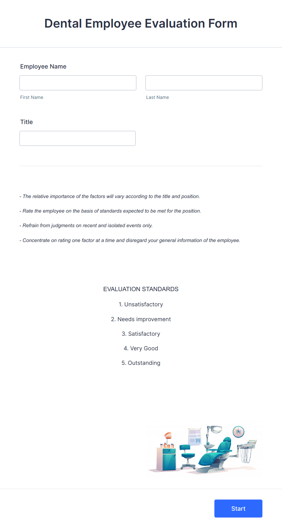 Dental Employee Evaluation Form Template Jotform 7036