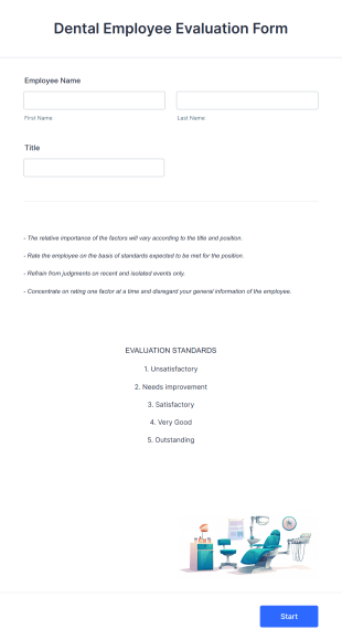Dental Employee Evaluation Form Template