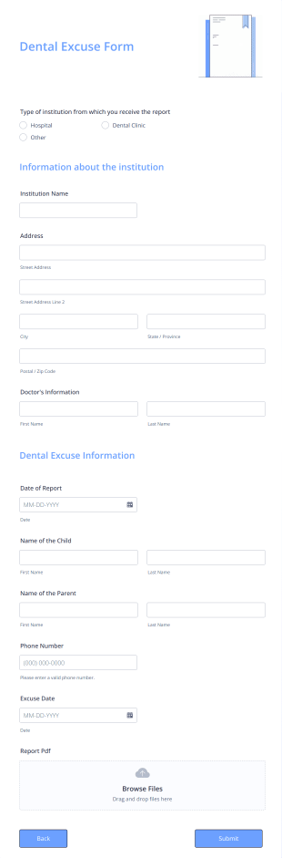 Dental Excuse Form Template