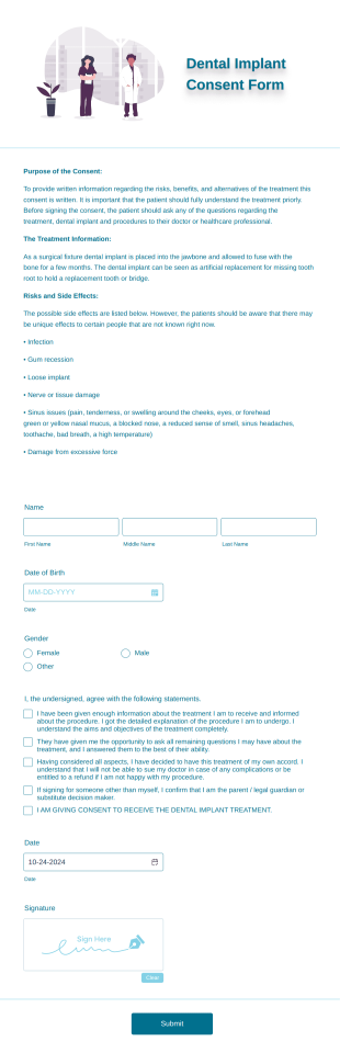 Dental Implant Consent Form Template