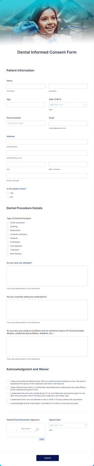 Aesthetic Treatment Consent Form Template Jotform