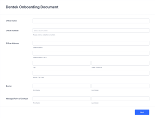 Dentek Onboarding Document Form Template