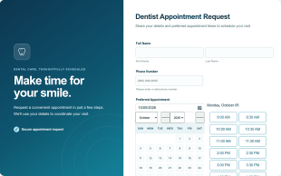 Dentist Appointment Request Form Template