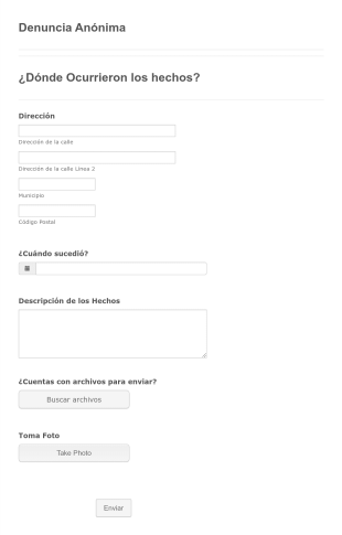 Denuncia Anónima Form Template