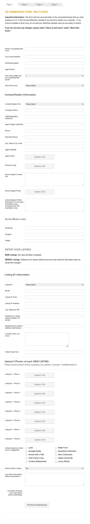 Denver Multi Page Form Template