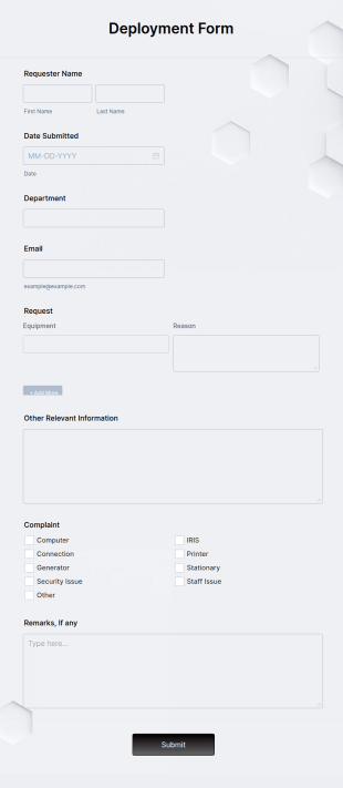 Deployment Form Template