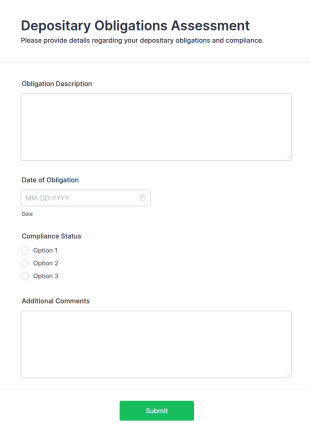Depositary Obligations Assessment Form Template