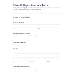 Depozito İadesi Onay Form Şablonu