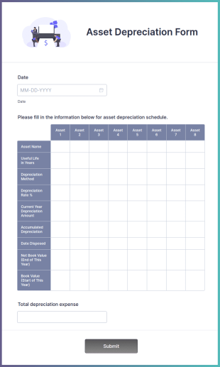 Depreciation Form Template