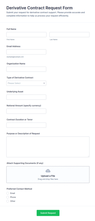 Derivative Contract Request Form Template
