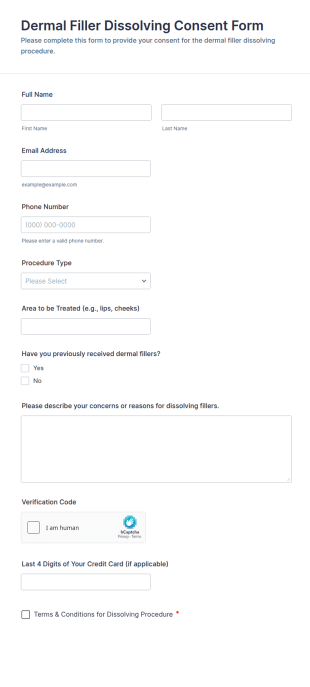 Dermal Filler Dissolving Consent Form Template