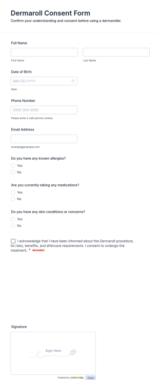 Dermaroll Consent Form Template