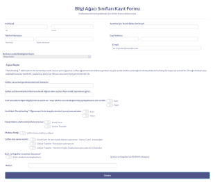 Ders Kayıt Form Template