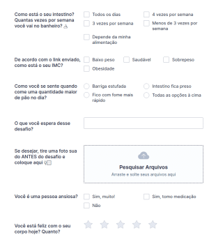 Desafio Glúten Free Formulário