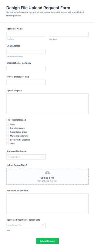 Design File Upload Request Form Template
