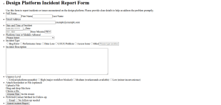 Design Platform Incident Report Form Template