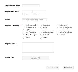 Cards Design Request Form Template