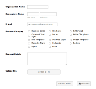 Cards Design Request Form Template