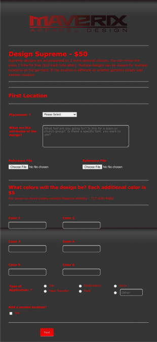 Embroidery Order Form Template