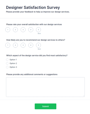 Designer Satisfaction Survey Form Template
