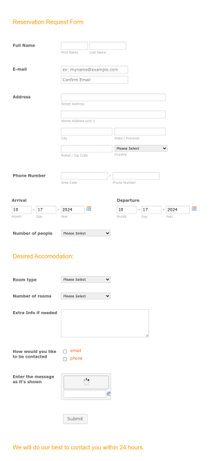 Desired Accommodation Request Form Template