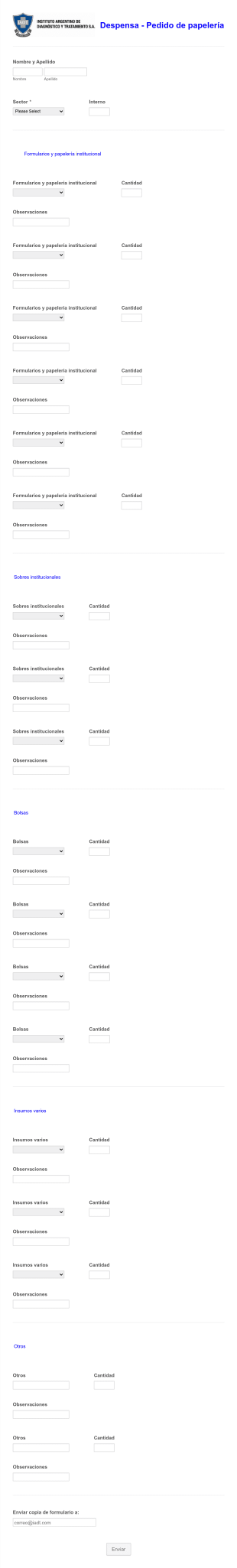 Despensa Pedido De Papelería