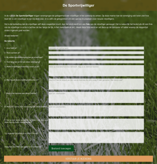 Desportvrijwilliger Form Template