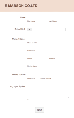 Detailed Job Application Form Template