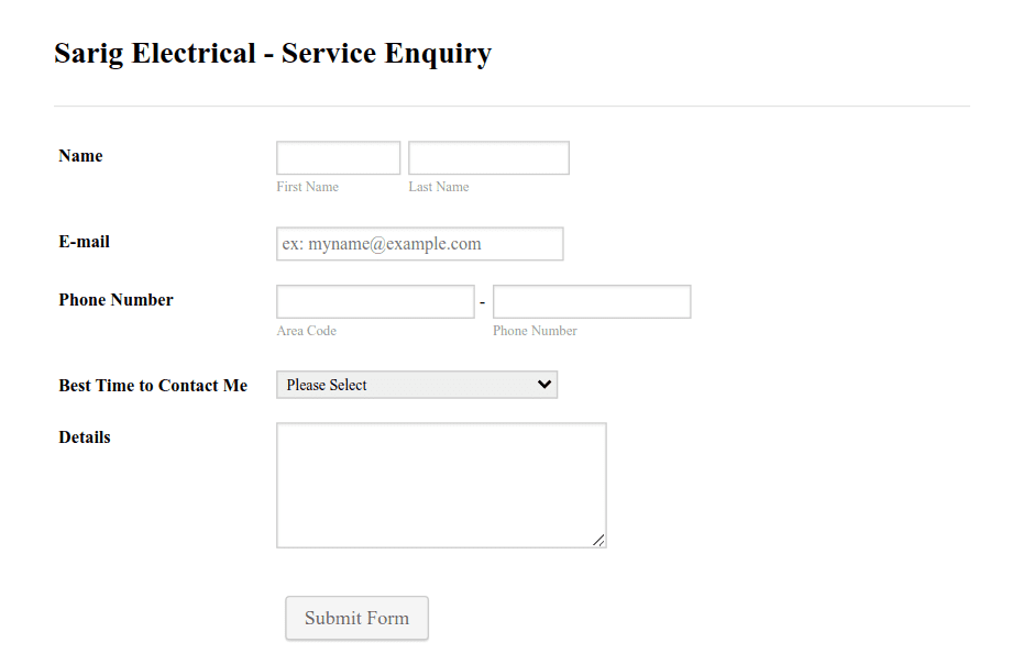 Detailed Service Request Form Template | Jotform