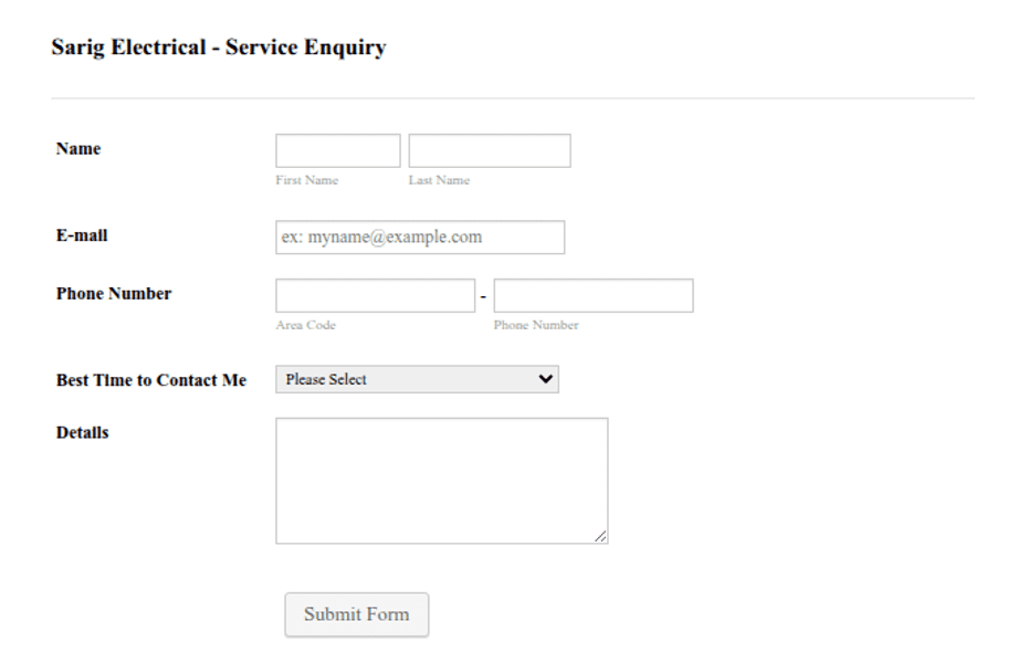Service Requset Form Example Detailed Service Request Form Template | Jotform