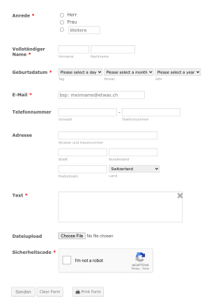 Detailliertes Kontaktformular Auf Deutsch Form Template