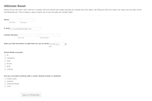 Detox Program Application Form Template