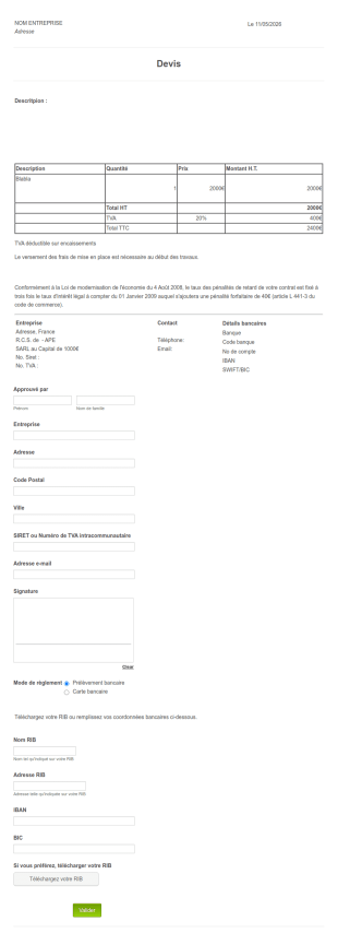 Devis Avec Stripe