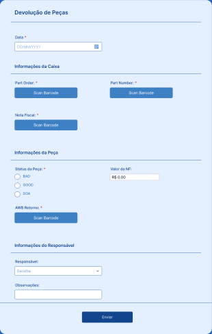 Devolução De Peças Form Template