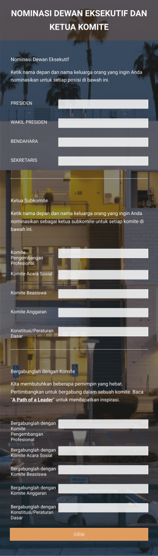 Dewan Eksekutif Form Template
