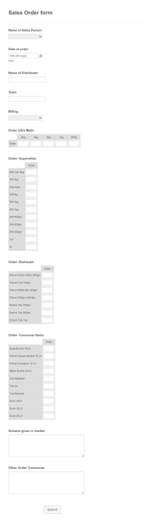 DHOOM Sales Order Form Template