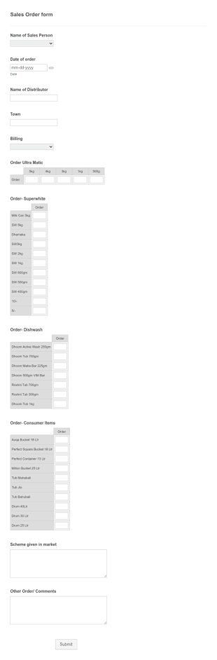 DHOOM Sales Order Form Template
