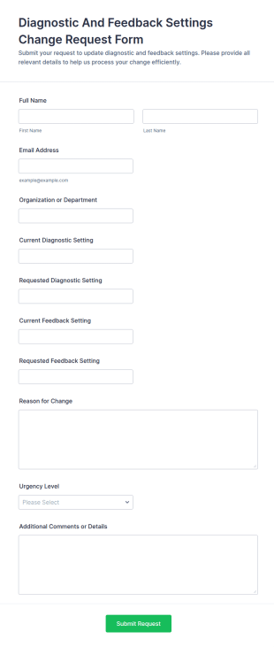 Diagnostic And Feedback Settings Change Request Form Template