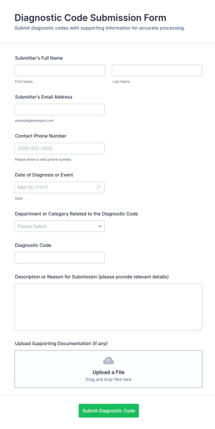 Diagnostic Code Submission Form Template