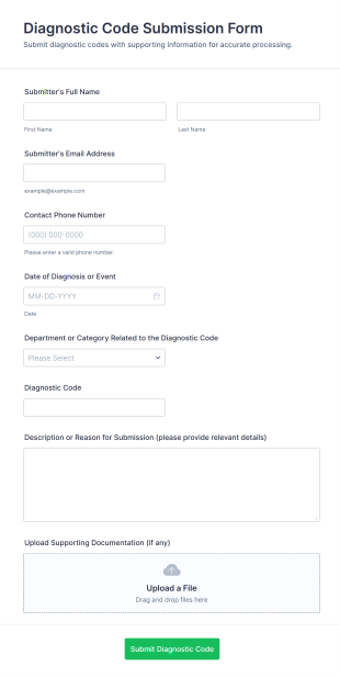 Diagnostic Code Submission Form Template