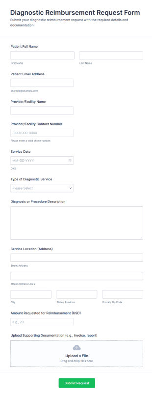 Diagnostic Reimbursement Request Form Template