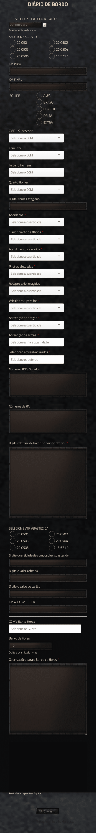 Diário De Bordo Form Template