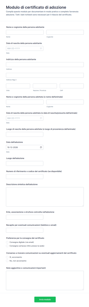 Dichiarazione Di Adozione
