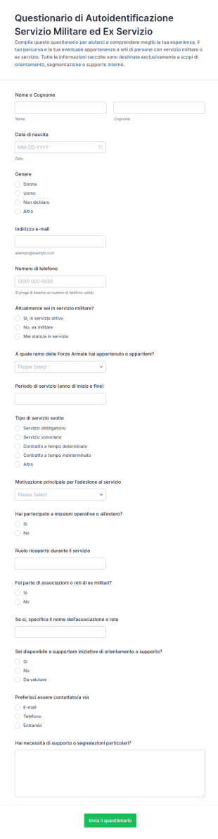 Dichiarazione Di Autoidentificazione Dei Veterani Form
