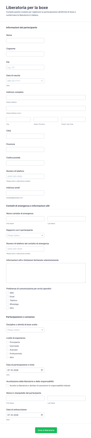 Dichiarazione Di Rinuncia Per Pugilato