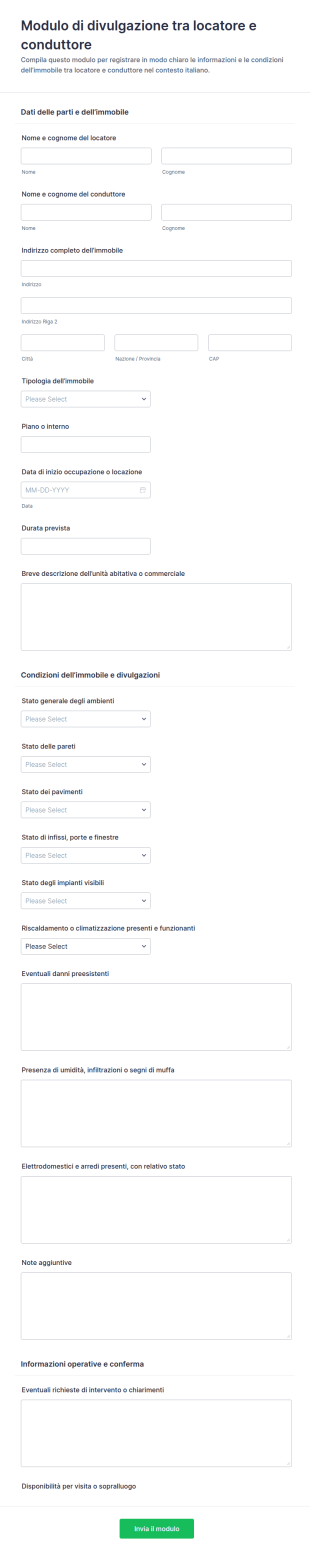 Dichiarazione Locatore Inquilino Form